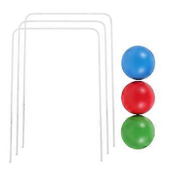 Kids Croquet Set Wooden Garden Toy with Wickets 1Set for Family Fun_HP