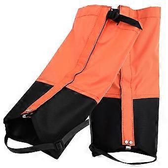 Waterproof Hiking Gaiters for Men, Windproof Durable Leg Covers for Snow Boots, Orange Size M