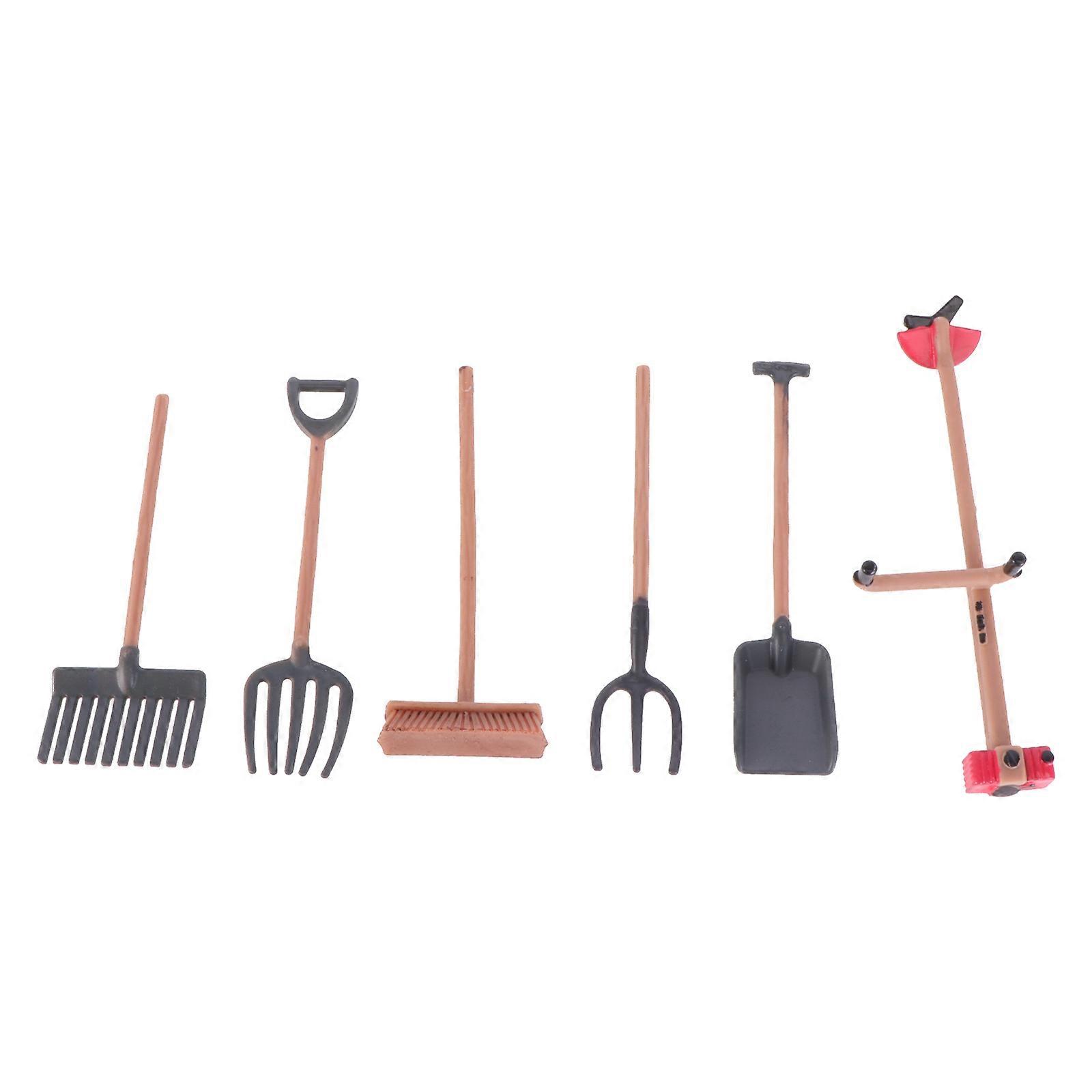 Emulation Farm Tools Model for Decor 6Pcs Sand Table Landscape Accessory