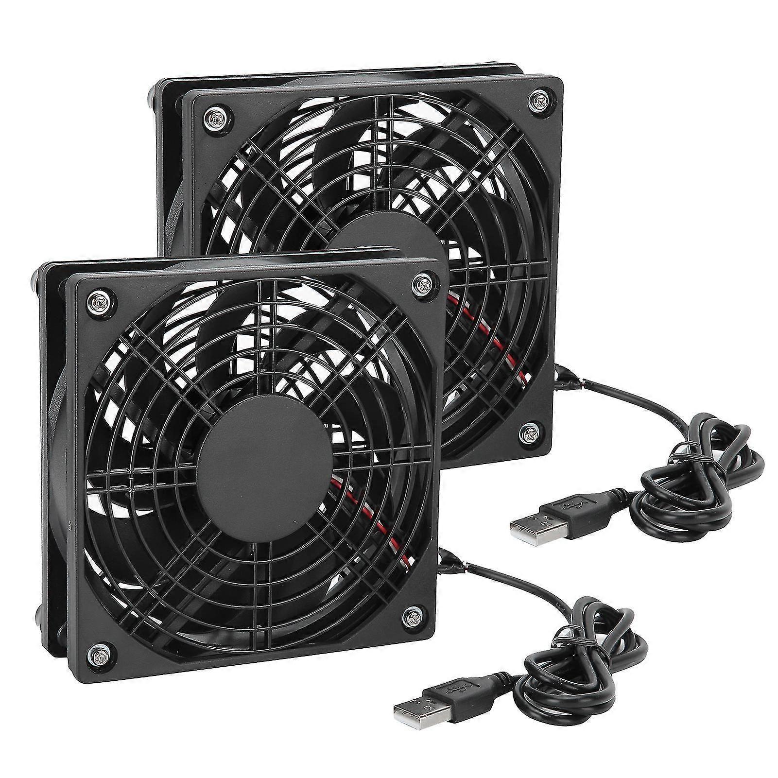 2pcs Quiet Computer Case Cooler Fan 5V USB Cooling Solution