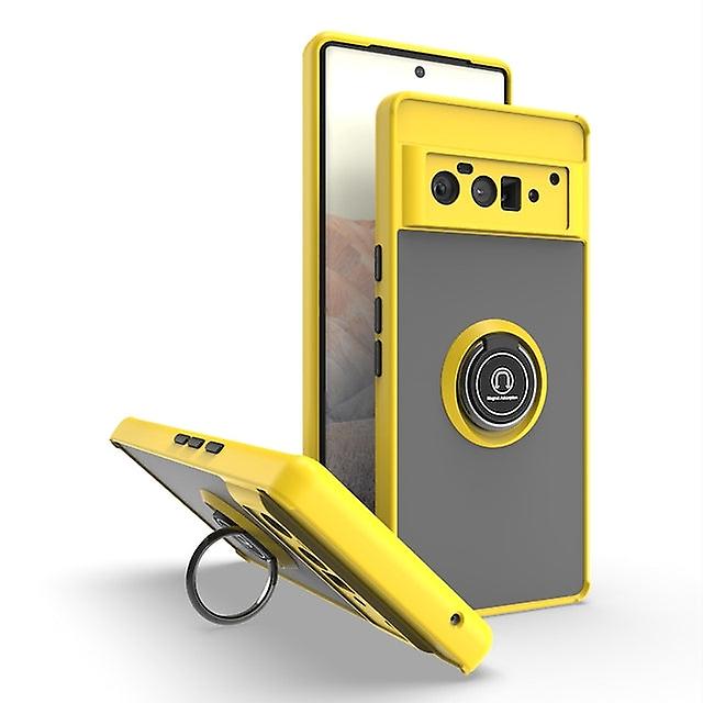 Shockproof Matte Case For Google Pixel 6 Pro Metal Ring Holder Cover