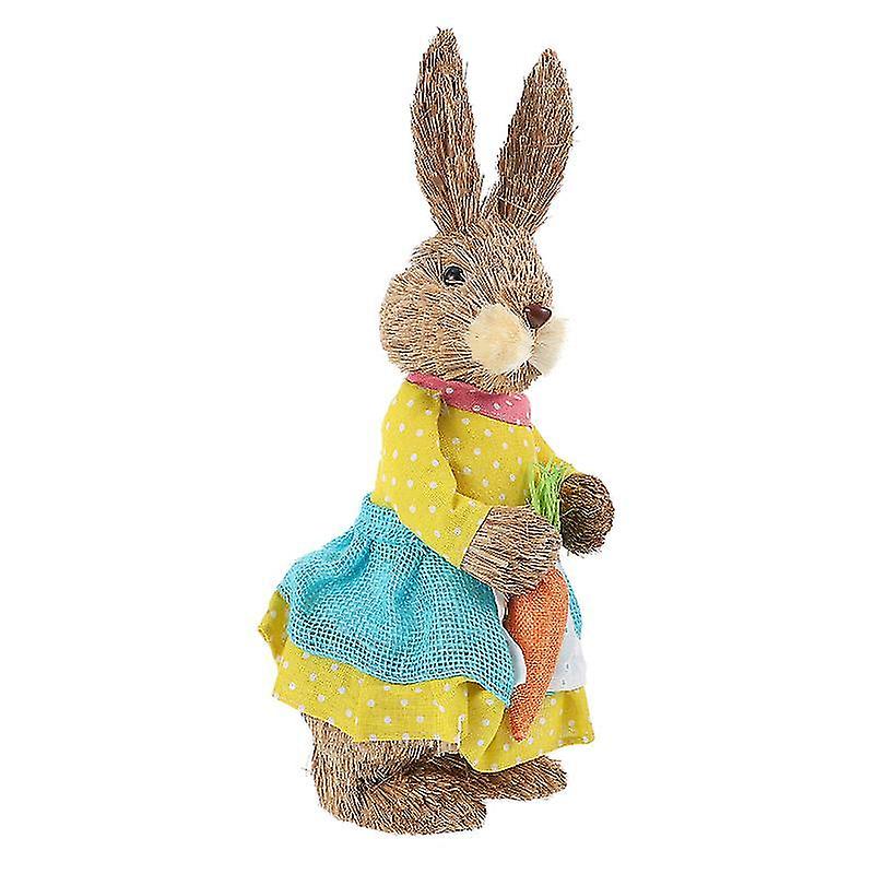 45X15x15cm Assorted Color Posters, Prints, & Visual Artwork Straw Bunny Figurines Vivid Adorable Tab
