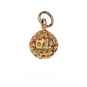 9ct Gold 9mm solid Golf Ball Pendant or Charm