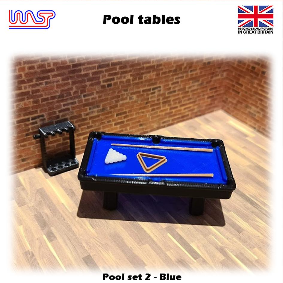 Slot Car Scenery Track Side Pool Table and Balls Blue New 1:32 Scale WASP Set 2