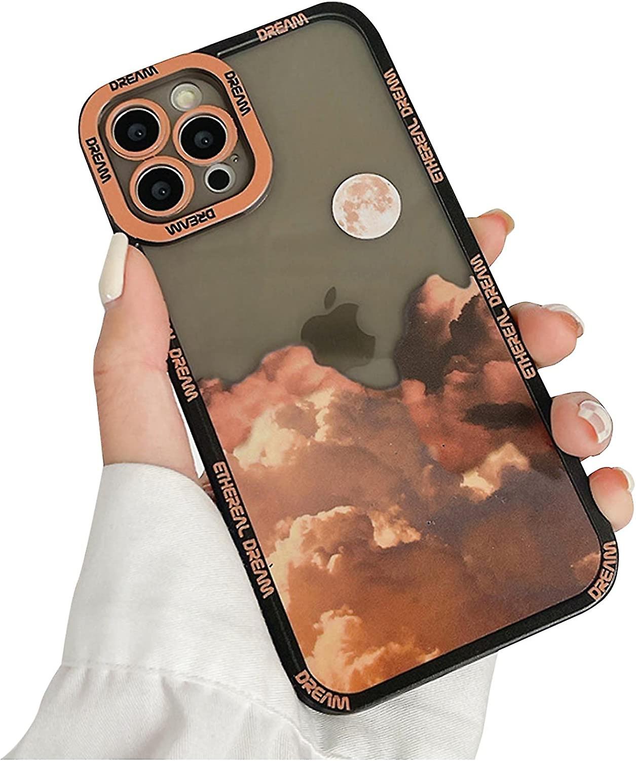 Cloud Cute Case Compatible for iPhone 13 Pro Max Case with Lens Protective Soft TPU Shockproof Full Moon Phone Case for iPhone 13 Pro Max 6.7 inch Wom