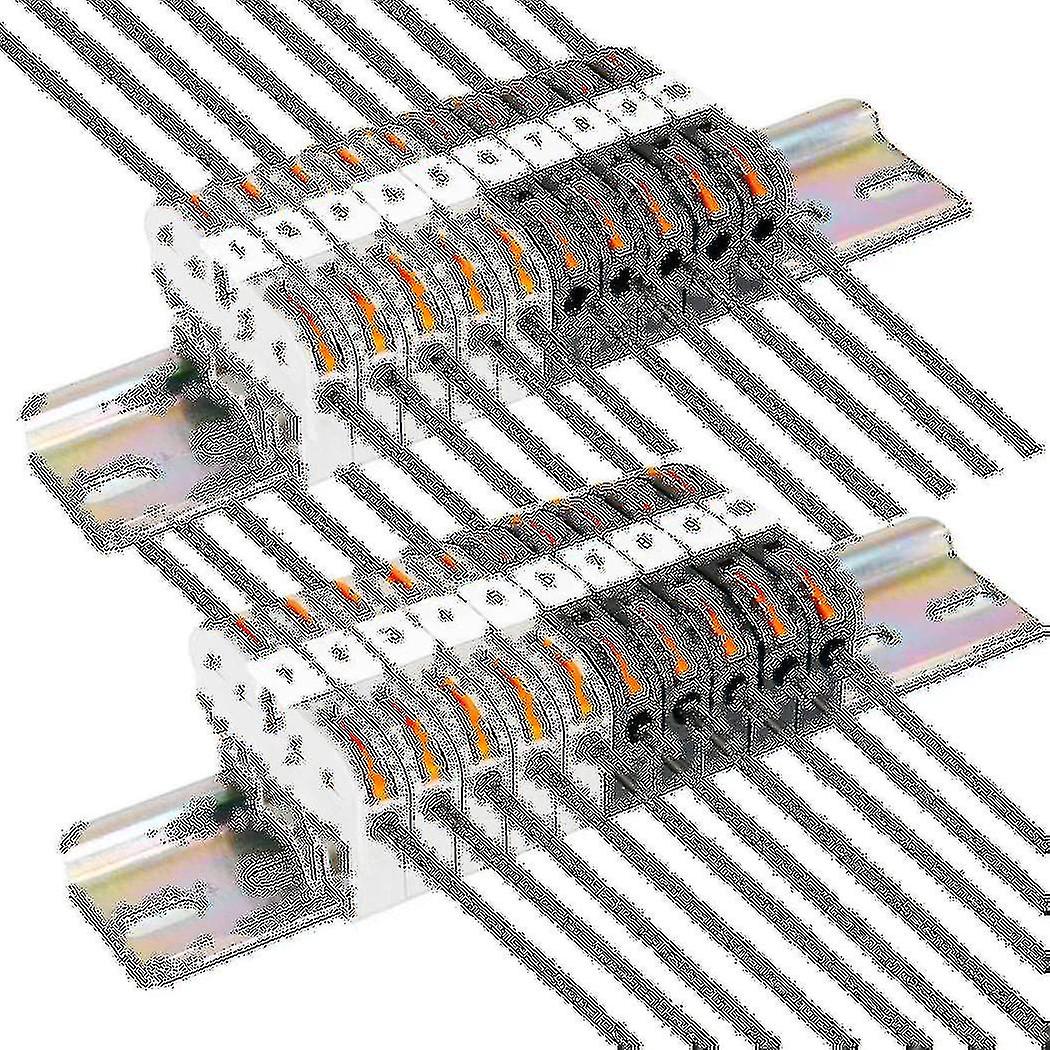 Din Rail Terminal Blocks Kit, With Universal Compact Connectors, Connection Bar, Marker Strip, Scre