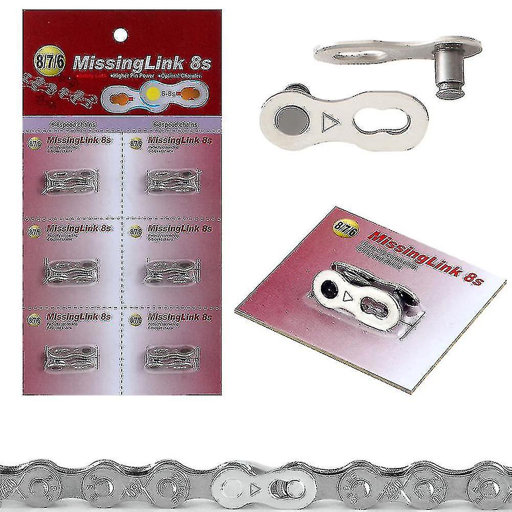6 Pair Bike Chain Quick Link Mountain Cyclingl Bicycle Chain Missing Quick Connector Connecting Master for 8 9 10 11 12 speed