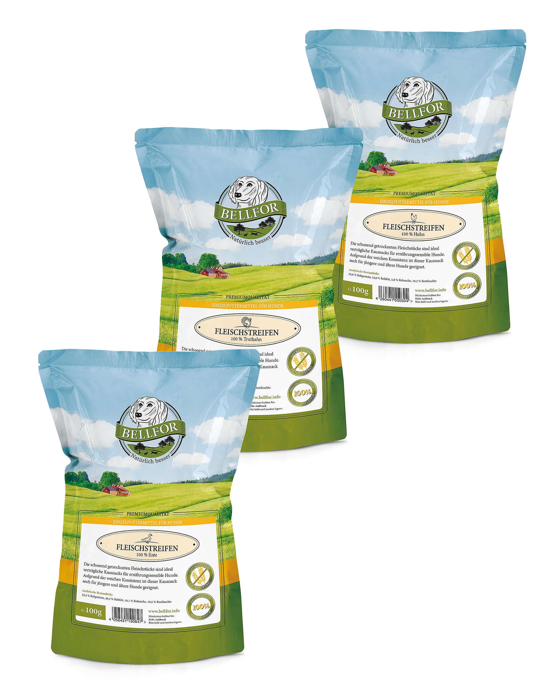 Bellfor Economy Set No. 1 - Hundesnacks - ender, kalkun og kyllinger Tørket kjøtt