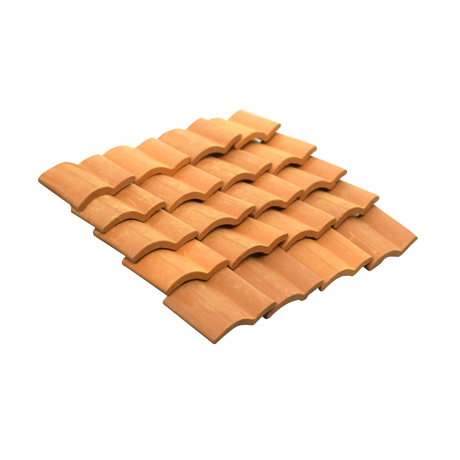 طوب صغير بلاط السقف دمية ديكور DIY ديكور للمشهد بناء Accs 50 بلاط السقف الأحمر S