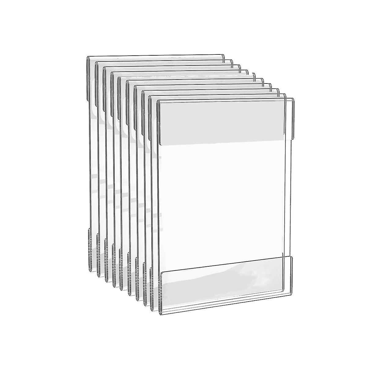 8.5x11inch supports de signes en acrylique transparent avec ruban adhésif double face pour panneau mural mémo document m