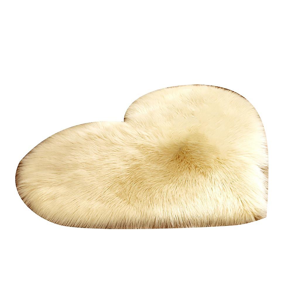 ZHOUBA Fluffy Love Heart Shape Plush Rug Anti-Slip Carpet Door Mat Home Bedside Decor