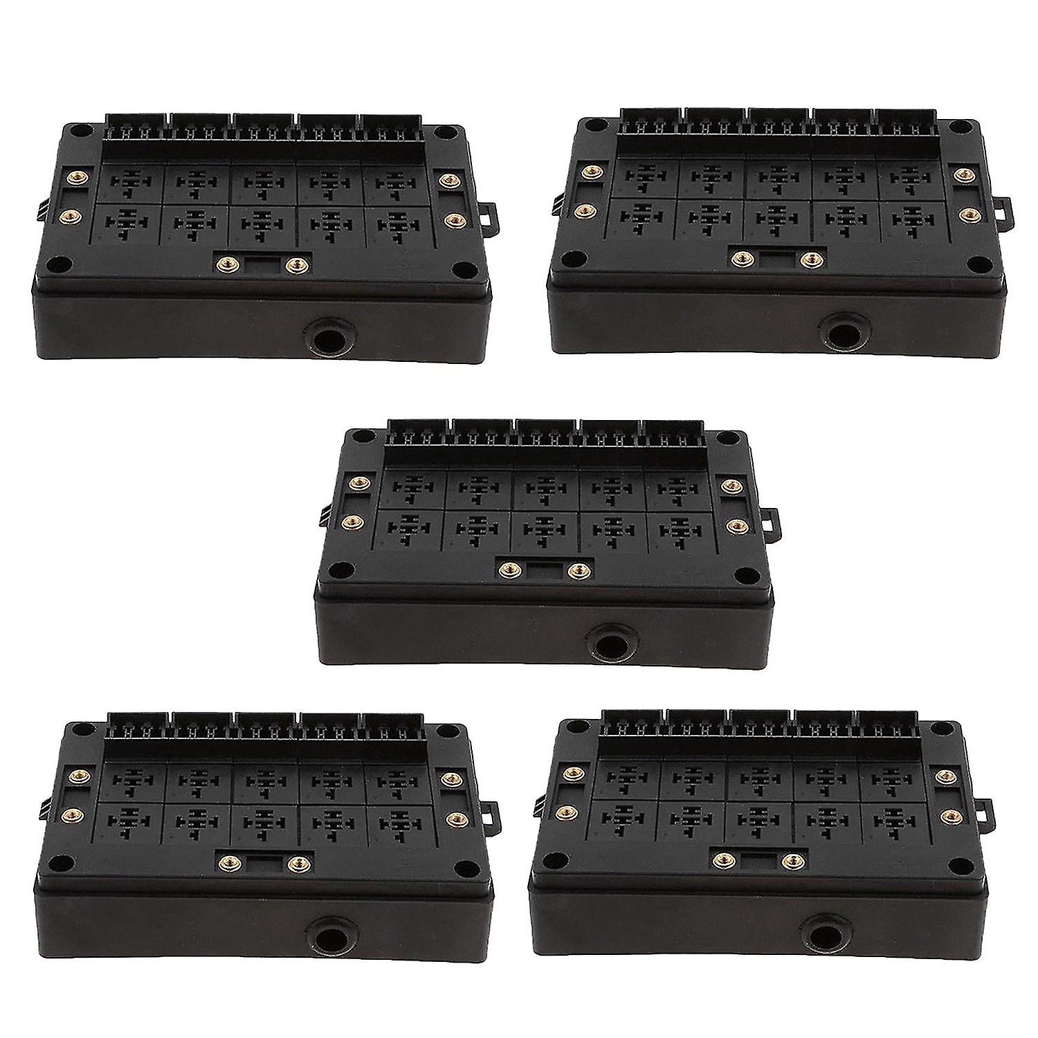 5x Car Relay Socket Box 18 Way Blade Fuse H For Automotive E