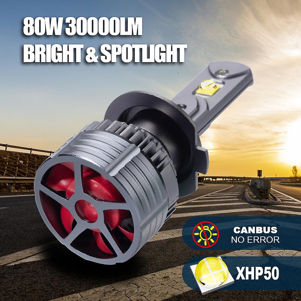 -30000lm With Canbuscarshark Turbo H7 Led Bulb Canbus 30000lm H1 H4 H8 H9 H11headlight Lamps Xhp50 Ice Hb3 Hb4 Hir2 9005 9006 9012 Car Fog Light Csp
