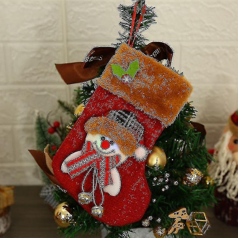 Christmas Decoration Bright Christmas Stocking With Embroidered Design For Family Decoration