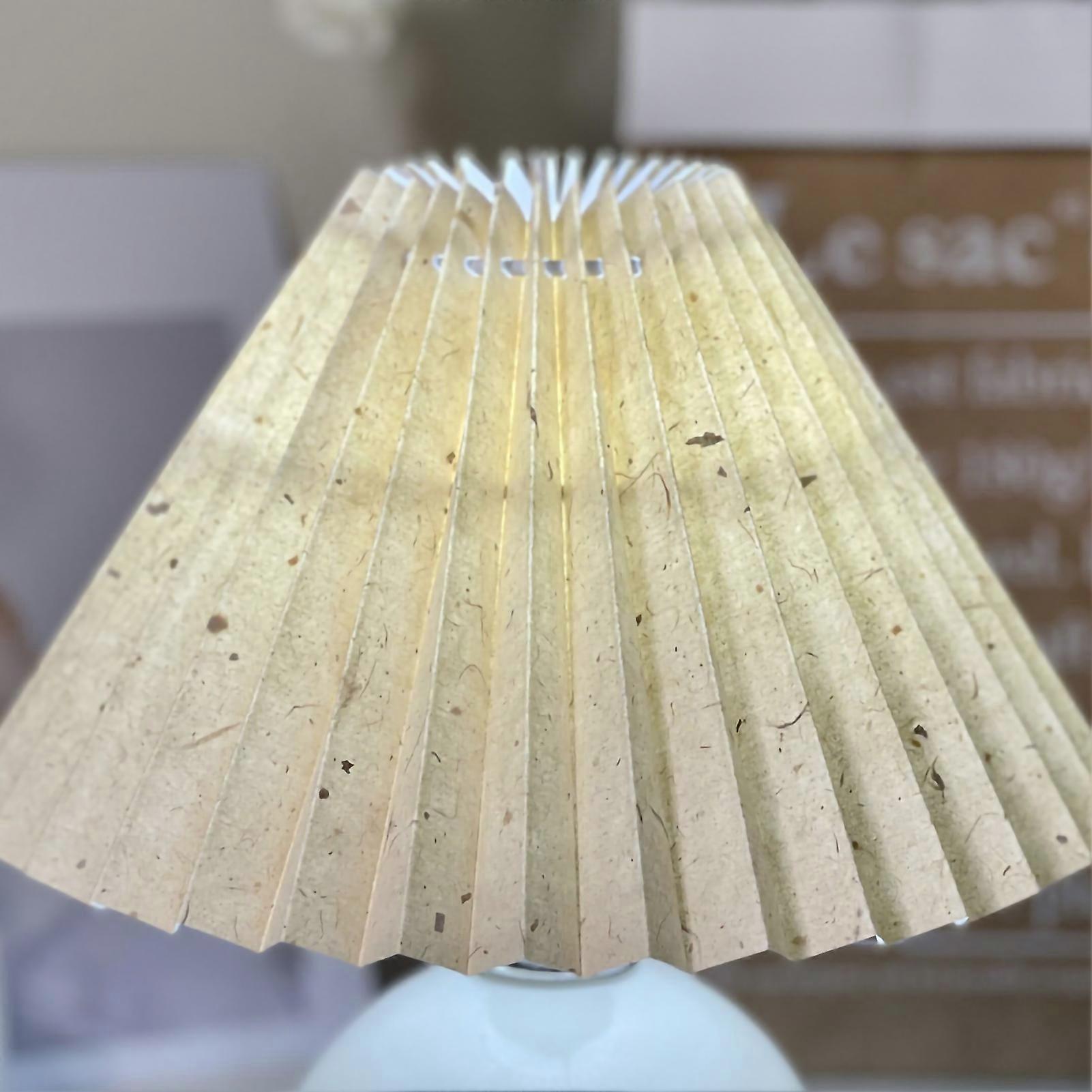 E27 Lampshade Anti Dazzling Table Lamp Shade Fabric Bedroom Lampshade for Household OfficeChinese Art Paper