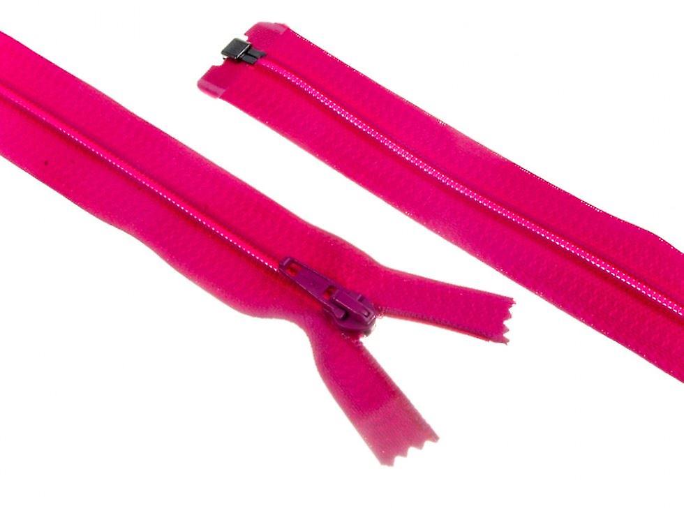Minerva Nylon Open End Coat Zips Cerise Pink - 75 cm - each