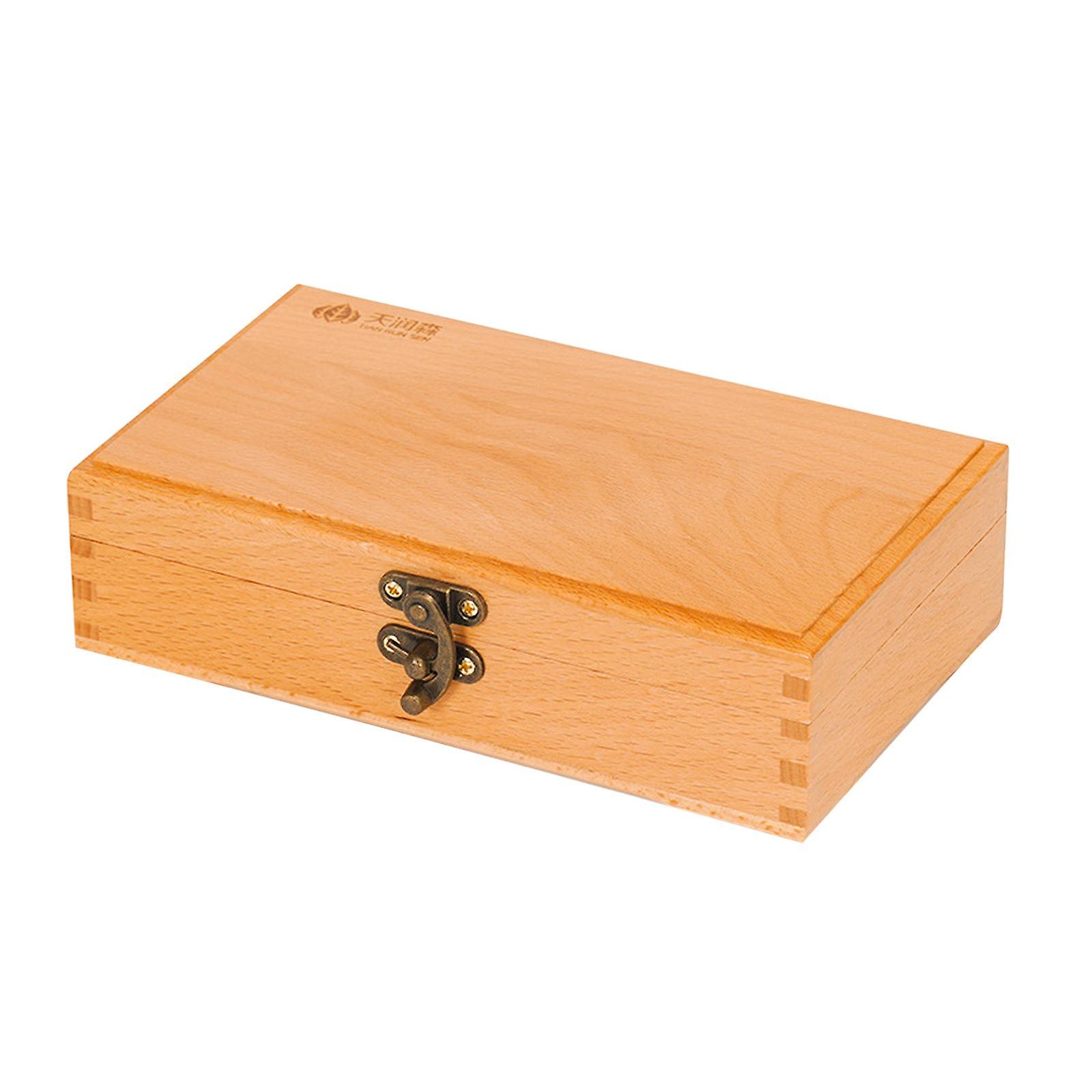 صندوق خشبي مع غطاء مفصلي صناديق الحرف الخشبية أداة فنية وصندوق تخزين فرشاة 20x12.5x5.5 سم