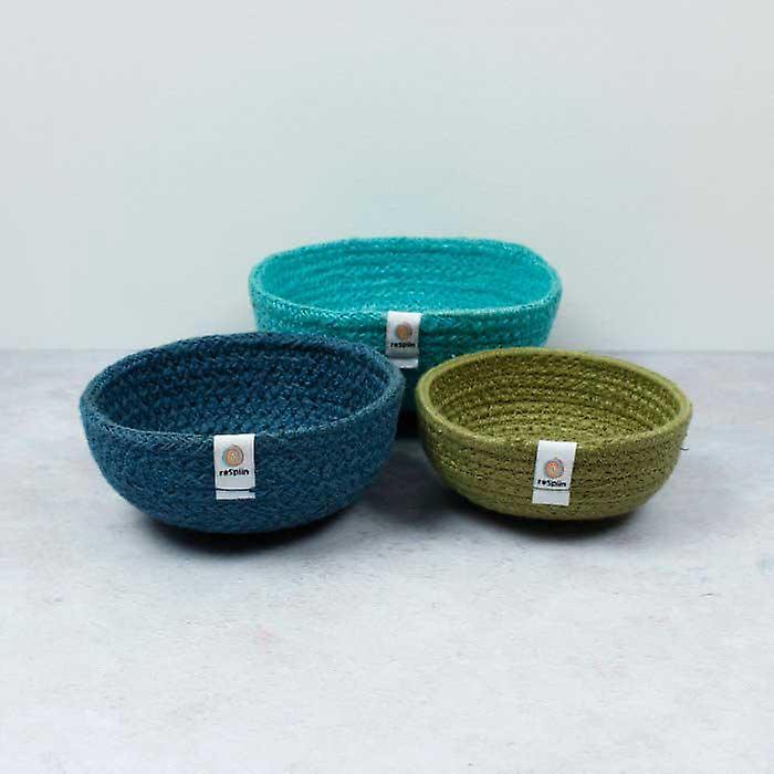 Jute Mini Bowls Set Of Three - Ocean