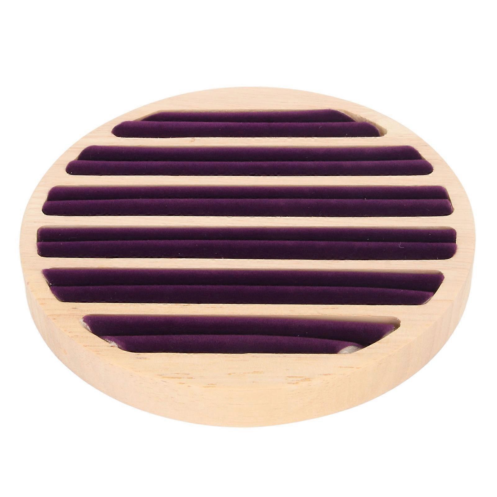 Stackable Wooden Jewelry Box: Scratch Resistant Round Ring Holder with Inserts