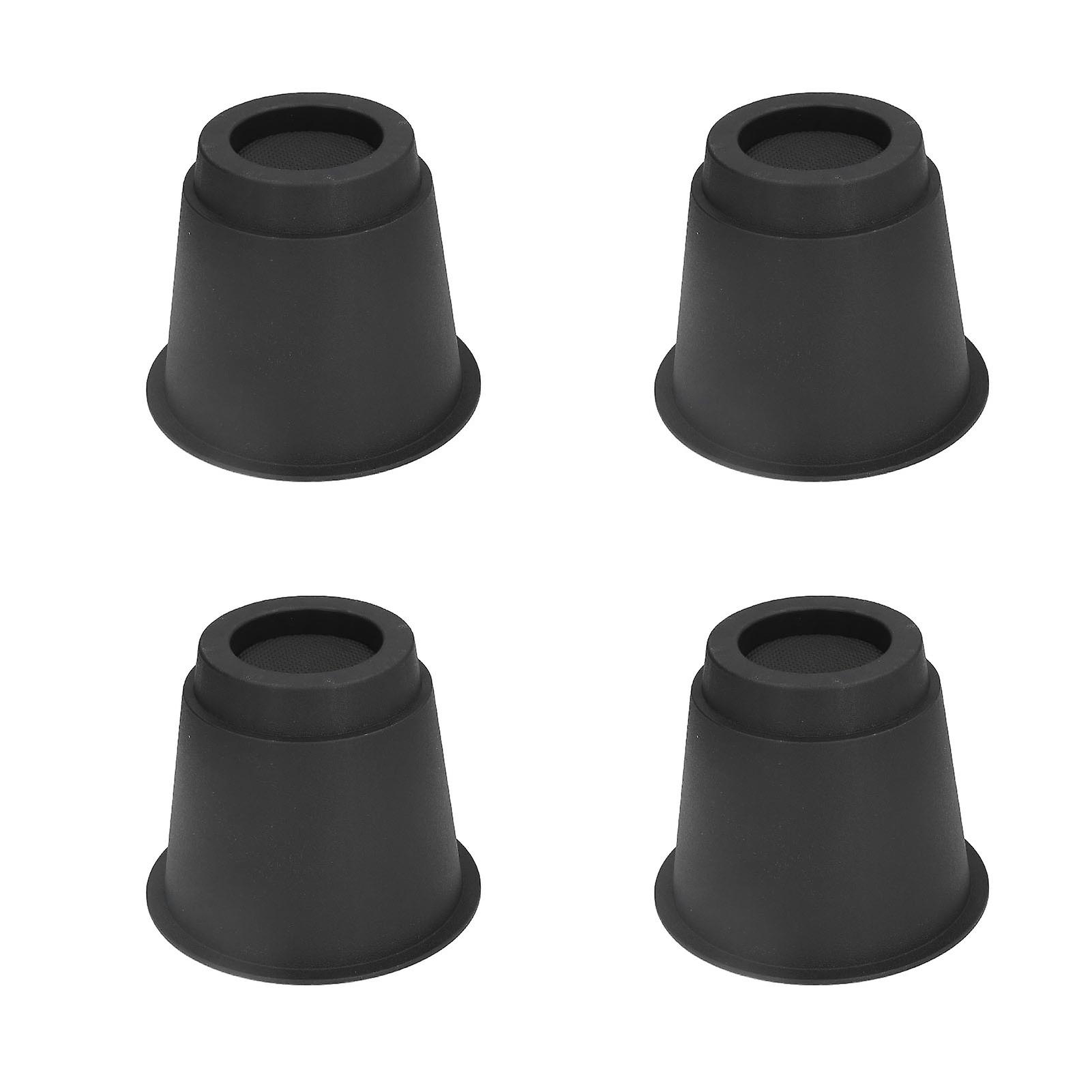 4 Pcs Plastic Furniture Risers 5 Inch Heavy Duty Stackable Circle Bed Lifter for Bed Chair Table Sofa Black