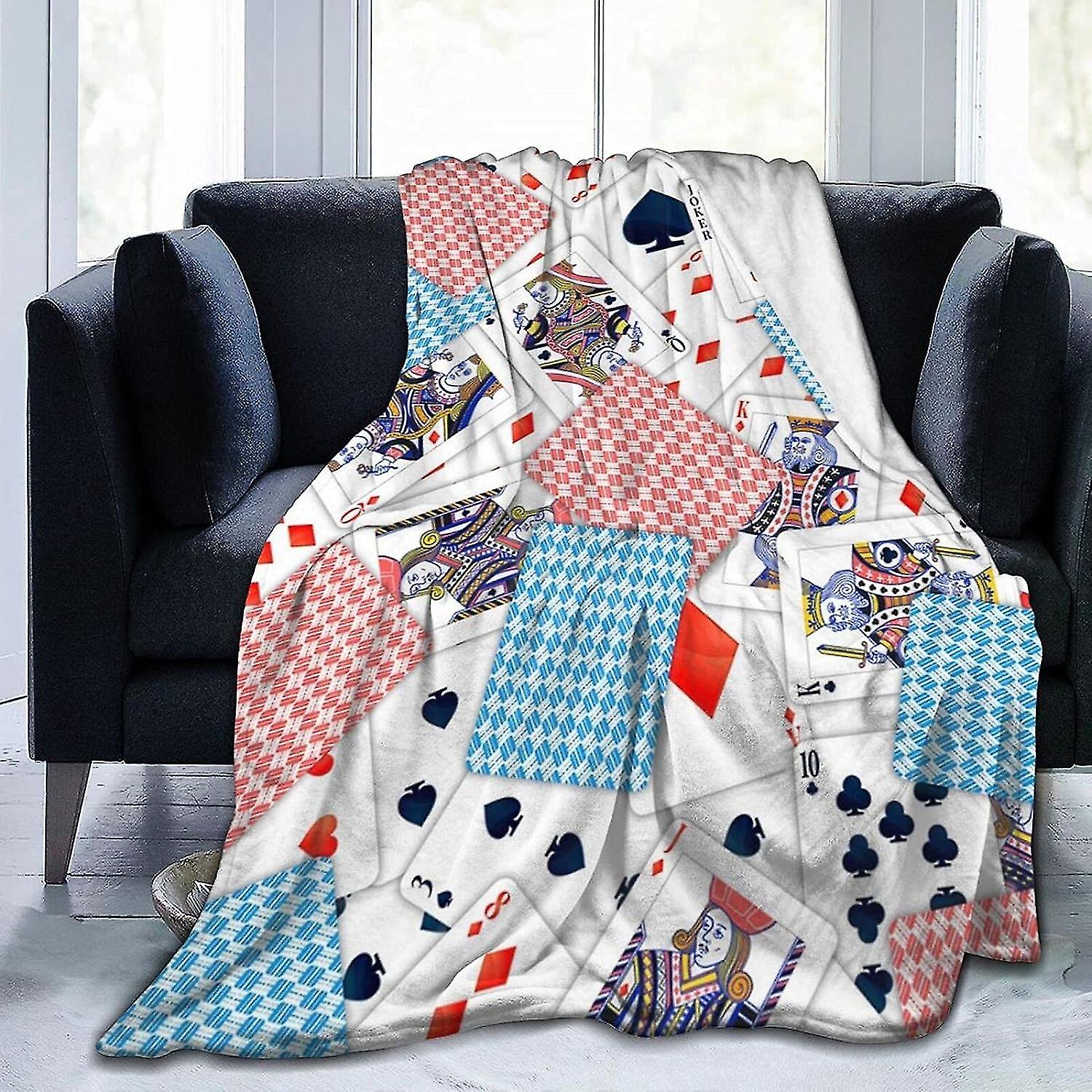 Throw Blankets - Playing Cards Fleece Blanket,ultra-soft Micro Fleece Blanket For Bedroom Sofa Couch Blankets And Throws