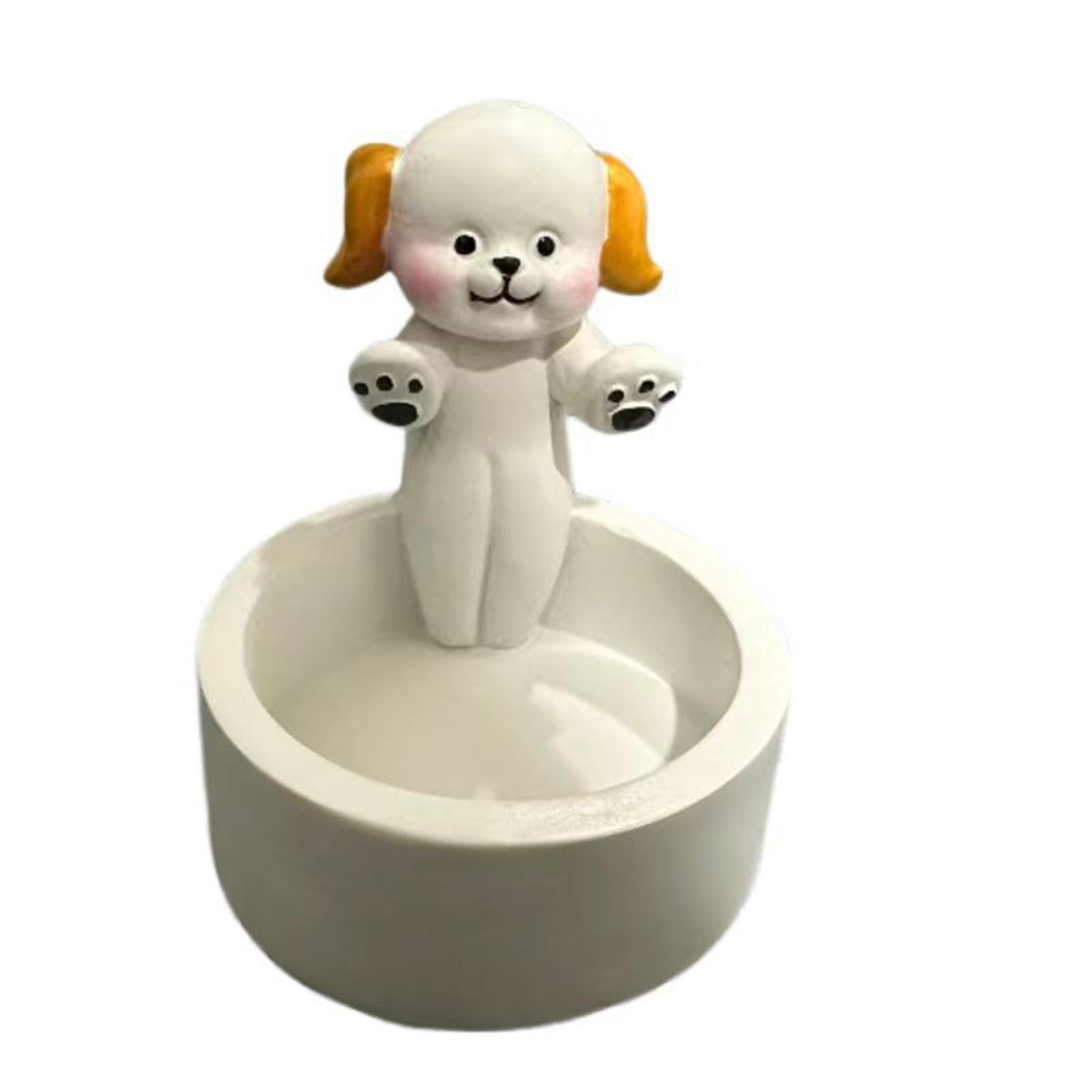 Cute Puppy/Rabbits Candle Holder Wear-Resistance Desktop Decoration for Living Room Home