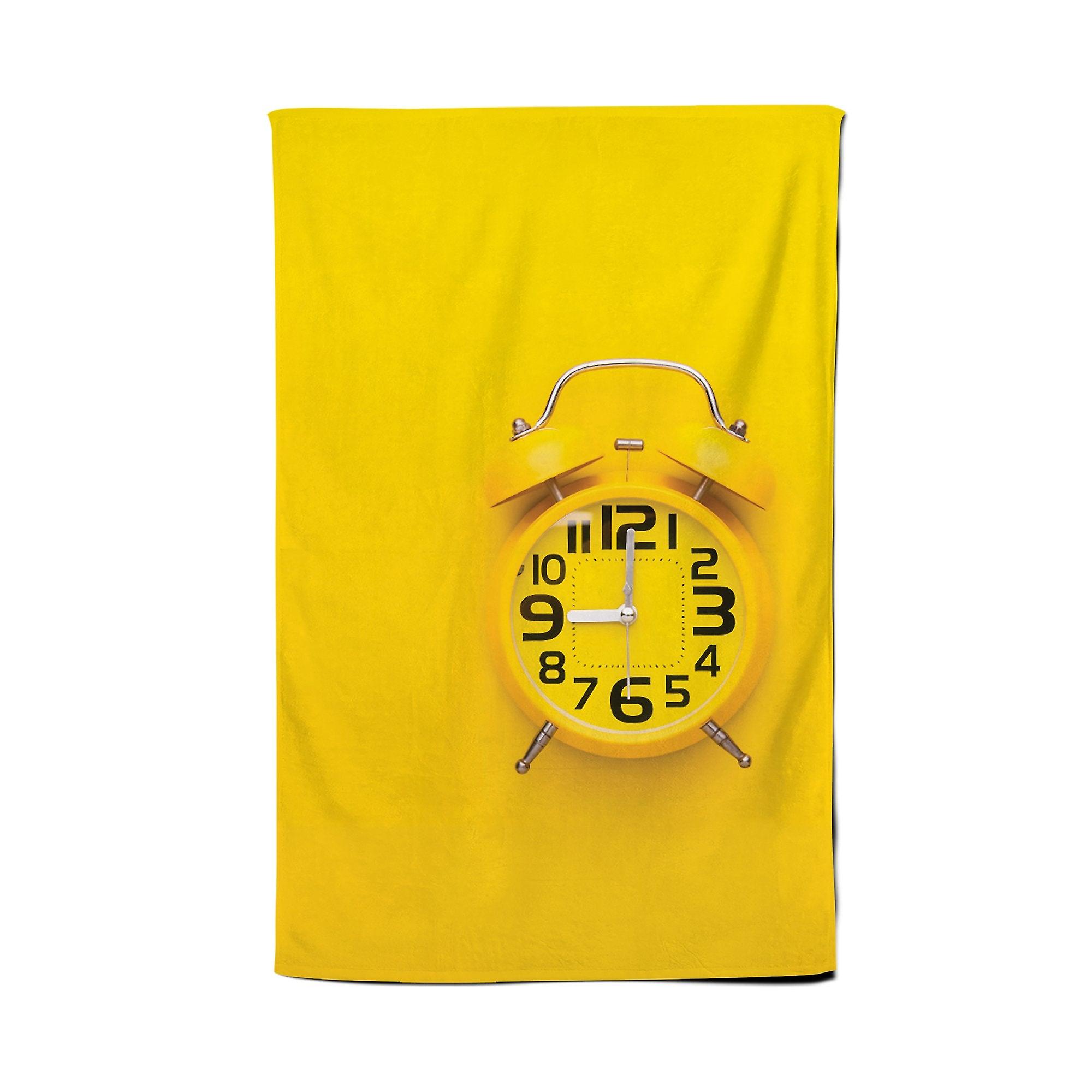Yellow Alarm Clock Tea Towel