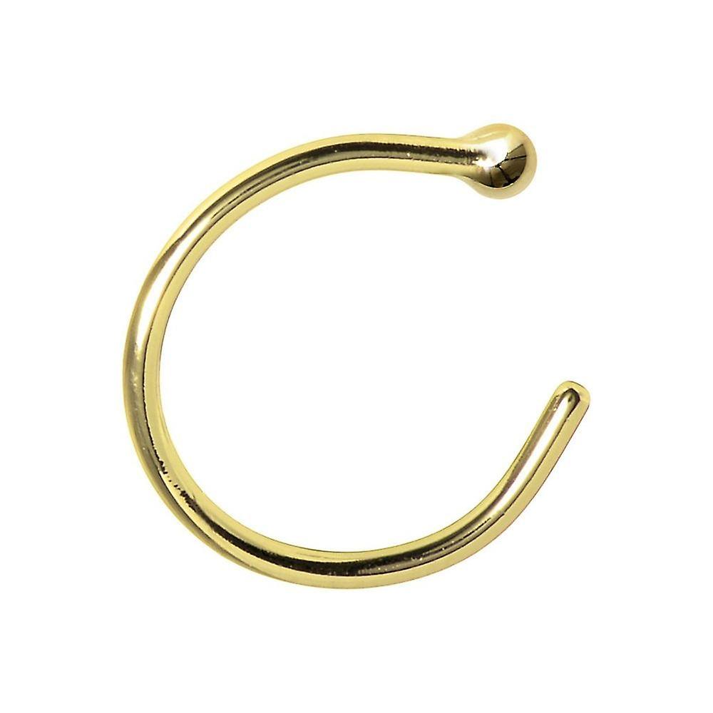 Solid 14k gold nose hoop with ball end