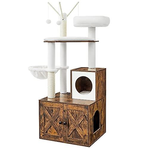 2-in-1 cat furniture: Scratching post and litter box combo