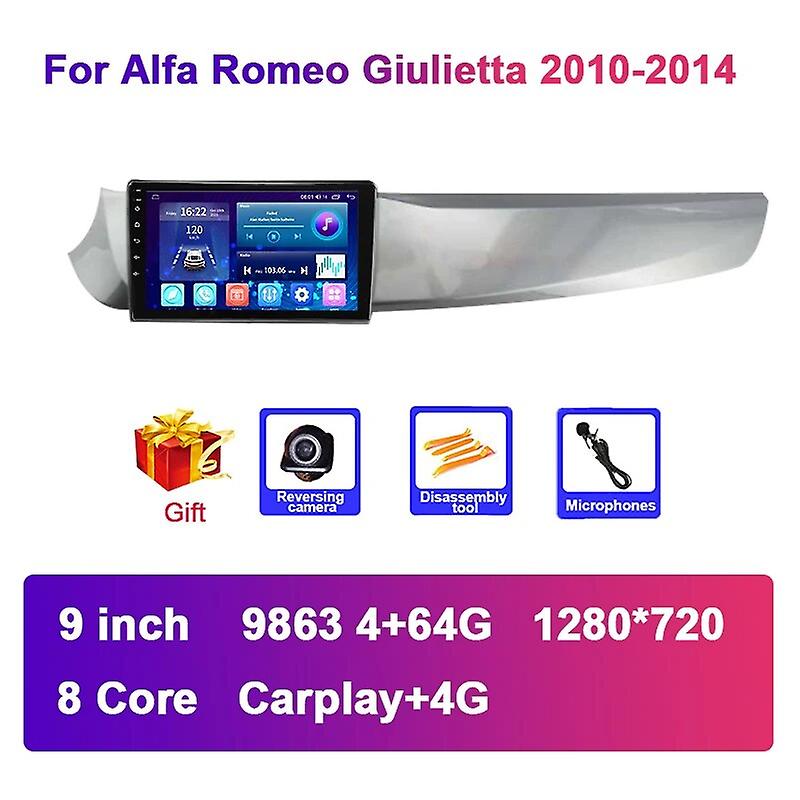 IPS GPS Αυτοκίνητο Ραδιόφωνο Στερεοφωνικό Alfa Romeo Giulietta 2010-2014 8+128g Wifi DSP Carplay + auto Navi Multimedia Player Αριστερόστροφη οδήγηση