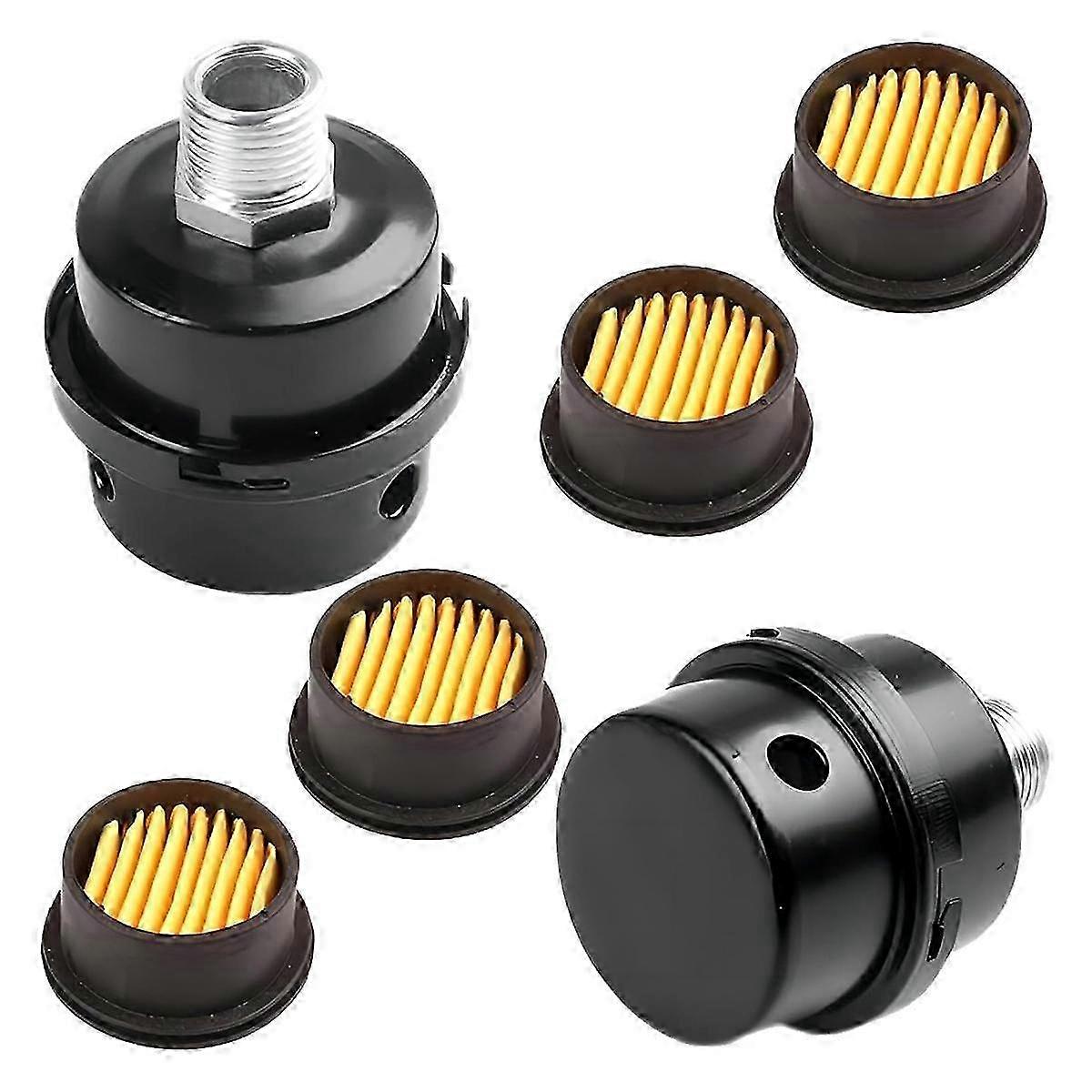 2Pcs 1/2inch Thread Air Compressor , 20mm Air Compressor Filter Muffler for Generator, Exhaust Port H-067-1/2