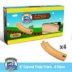 6' Curved Wooden Train Tracks, 4-pack