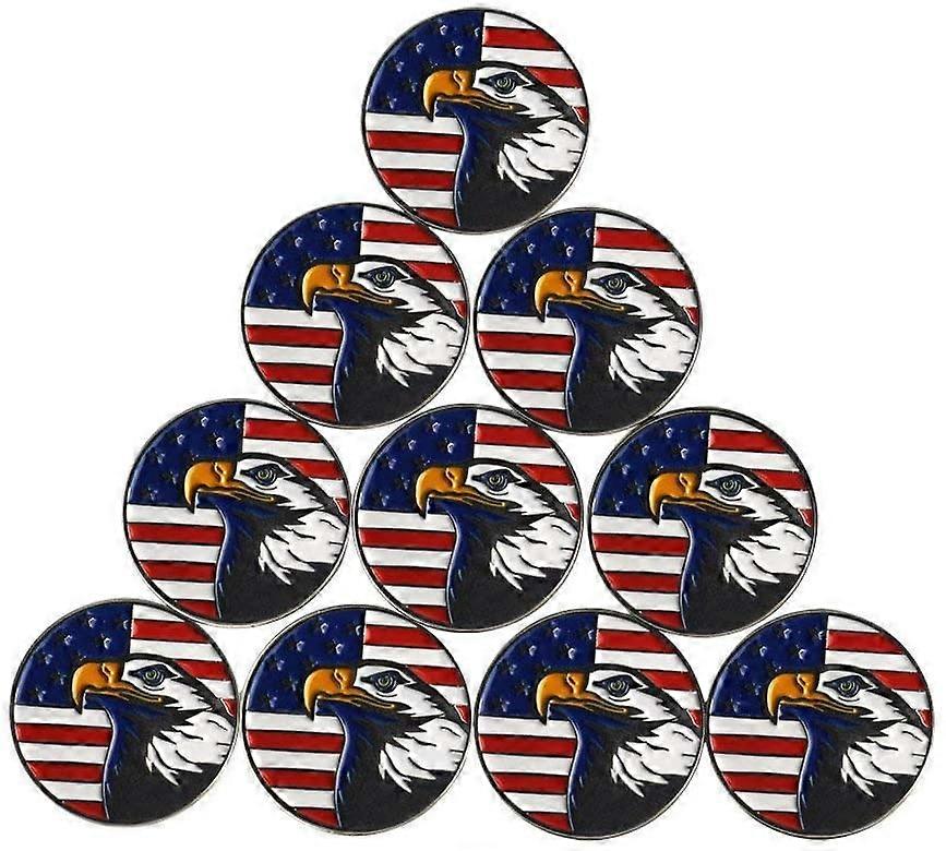 Sunrain Lot of 10 Golf Ball Markers Assorted Patterns - Soft Enamel Technique