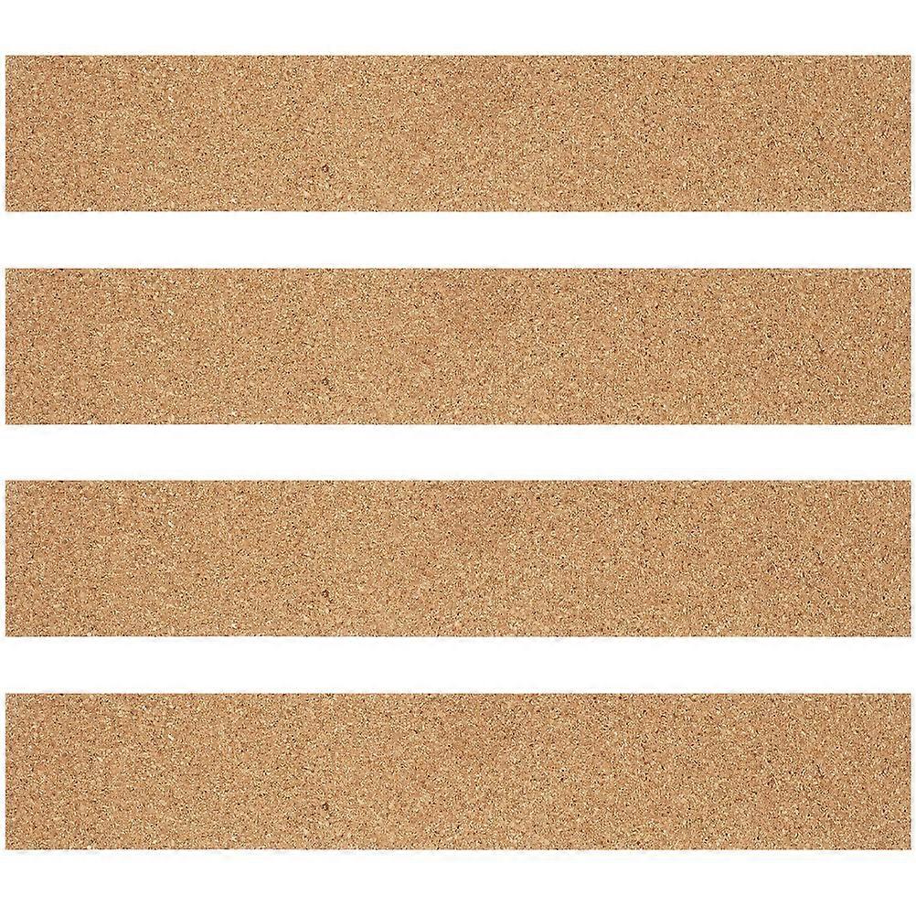 4Pcs Bulletin Board Cork Strips Message Bulletin Strips Self-adhesive Cork Strips