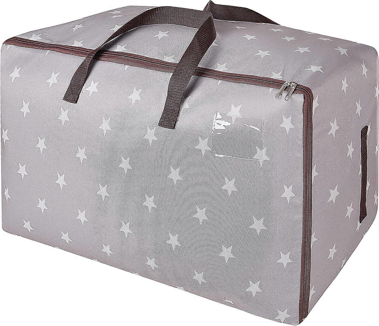 100L Extra Large Clothes Rack Underbed Storage Foldable Organiser Bag for Comforter Beds Greystyle 1