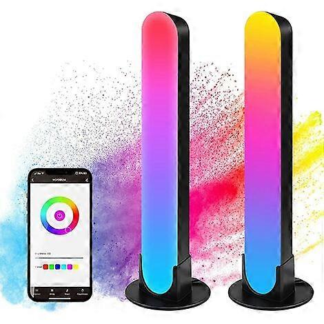 Bluetooth Floor Lamp-RGB Bluetooth Two Packs (Black) 10W/European Spot