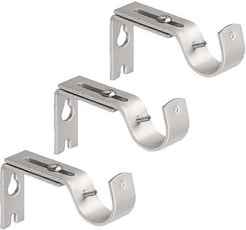 Adjustable Curtain Rod Support Bracket, Satin Nickel, 3 Pack.