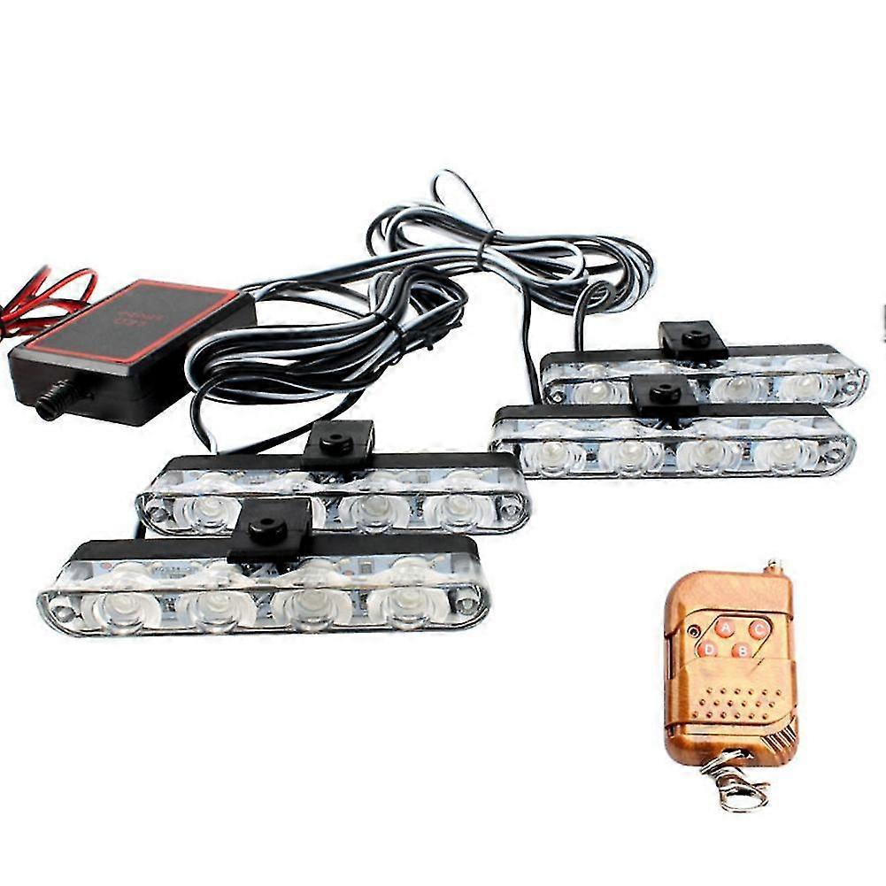 16 LED Flash LED Strobe Flash Light Wireless Remote Controller Dash Emergency Warning Flashing Lamp 12V Yellow Light