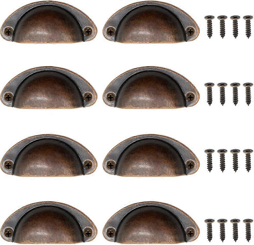 8 stuks ouderwetse shell handgrepen, antieke meubelhandgrepen, huishouden halve cirkel lade pul