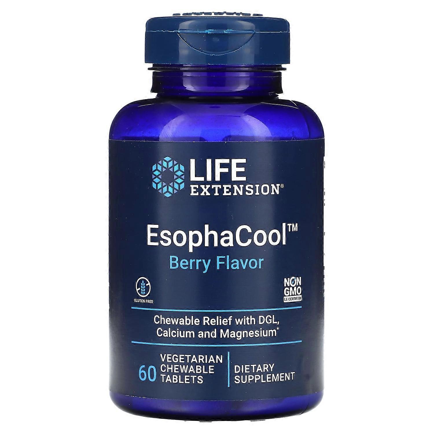 Life Extension, EsophaCool, Berry, 60 Vegetarian Chewable Tablets