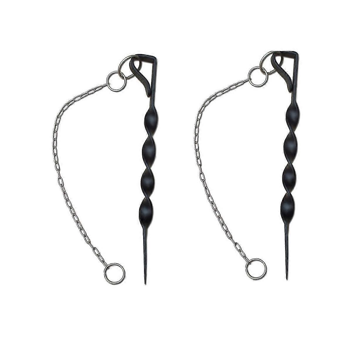 Rain Chains Powder Coated Iron Rain Chain Anchoring Stake, Black Stainless Steel 12inch Rain Chain