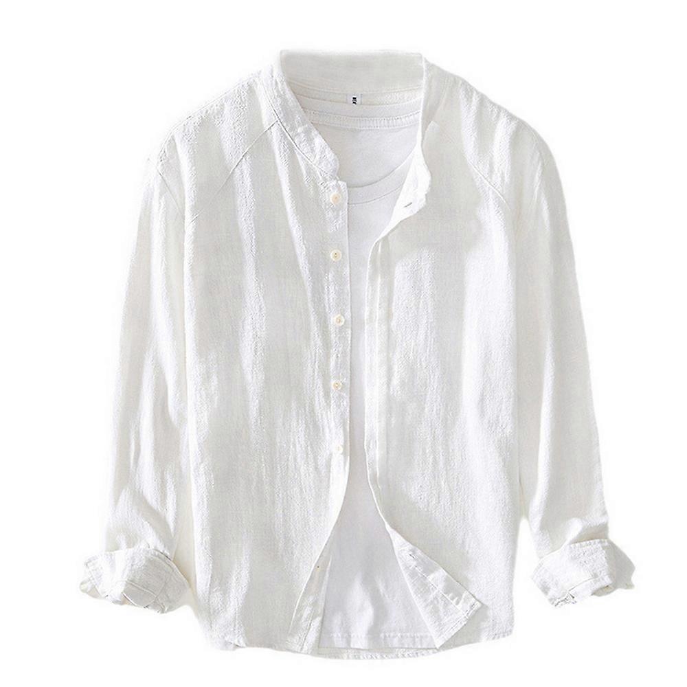 Men's Cotton Linen Long Sleeve Shirt