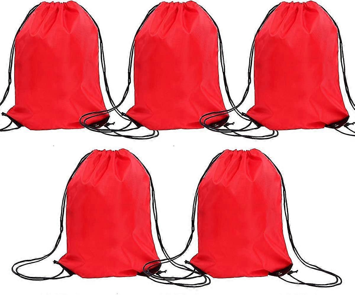 حقائب برباط للأطفال، حقيبة ظهر كبيرة من النايلون للهدايا الرياضية، عبوة من 5 قطع