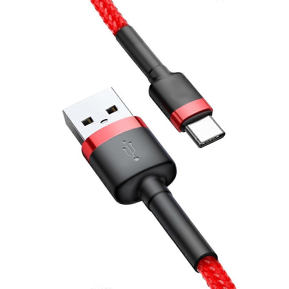 Cabo USB-C Cafule 2A, 2m - Vermelho