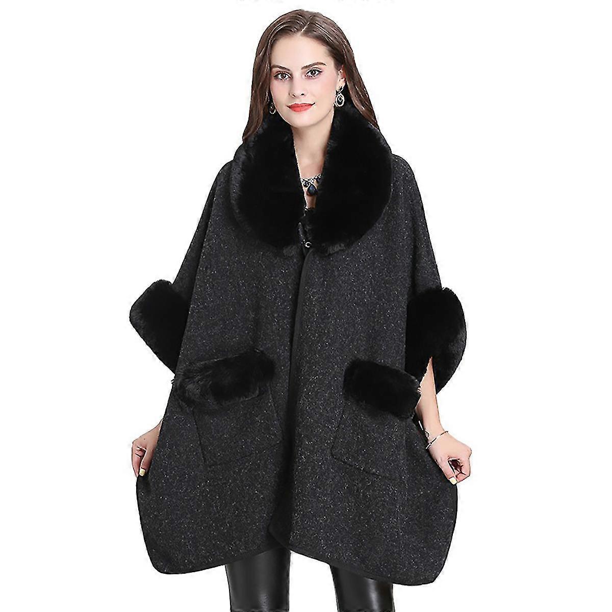 Kaxidy מעיל גלימה לנשים שכמיות חורף עוטפות צעיף הלבשה עליונה מעיל