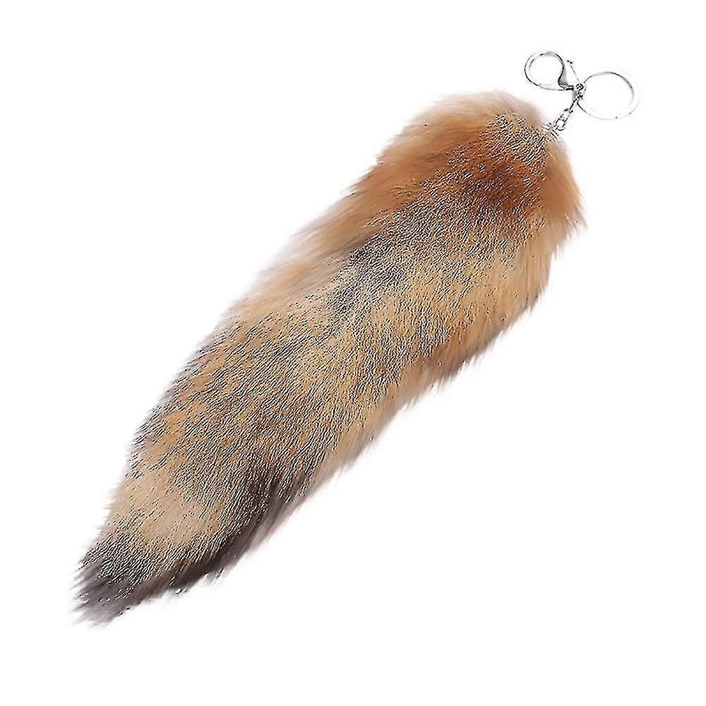Mignon Fox Tail Porte-clés Pendentif Femmes Porte-clés Porte-clés Pompons Porte-clés-YUHAO