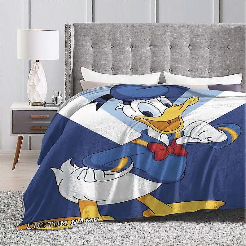 Anders And Tæppe Blød Varm Flannel Kaste Brugerdefineret navn Tæppe Til Seng Sofa Dekorationer Jul Fødselsdag Gave-MYFX558