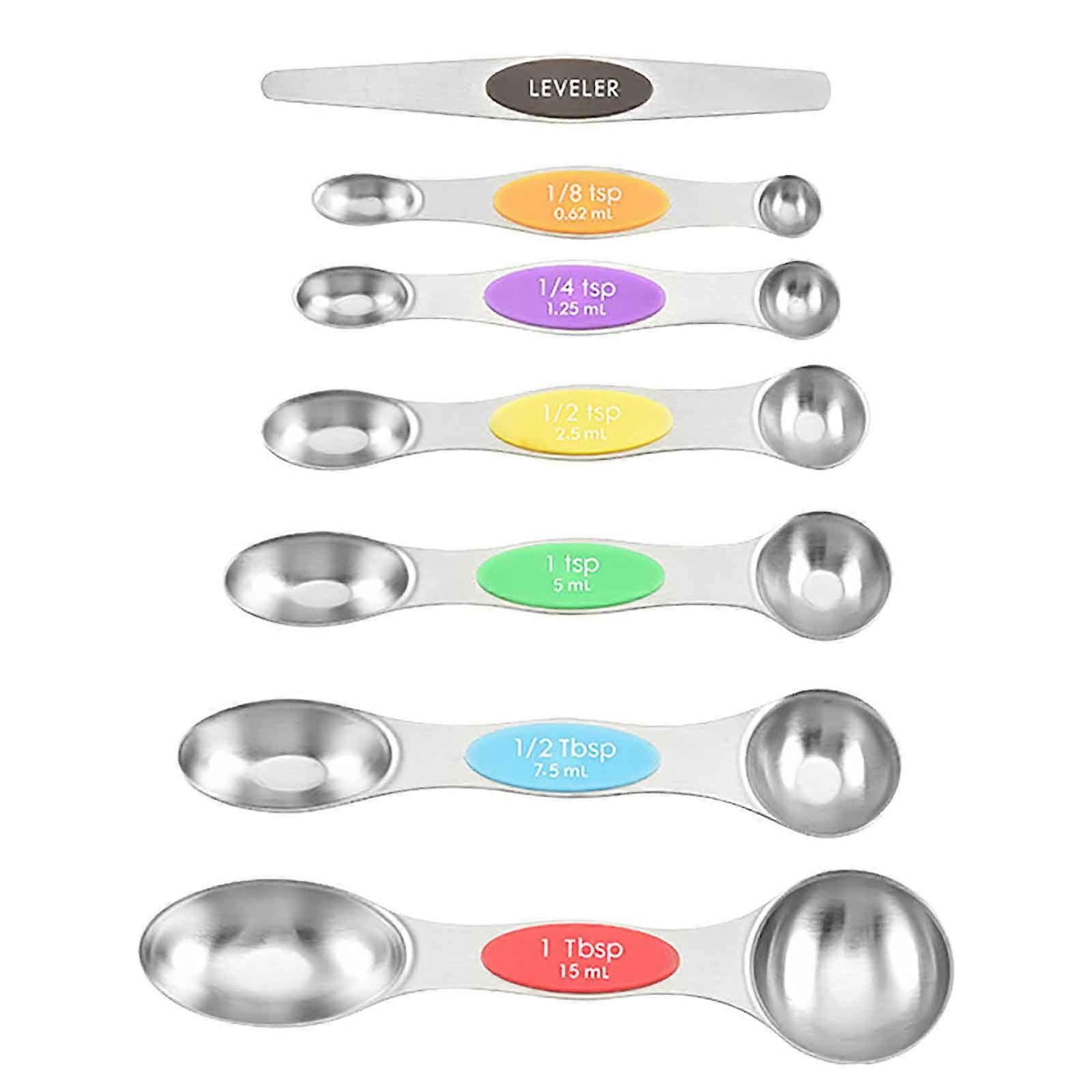 Magnetic Measuring Spoons Set Double-headed Kitchen Spoon Stackable Teaspoon For Measuring Dry&Liquid Ingredients