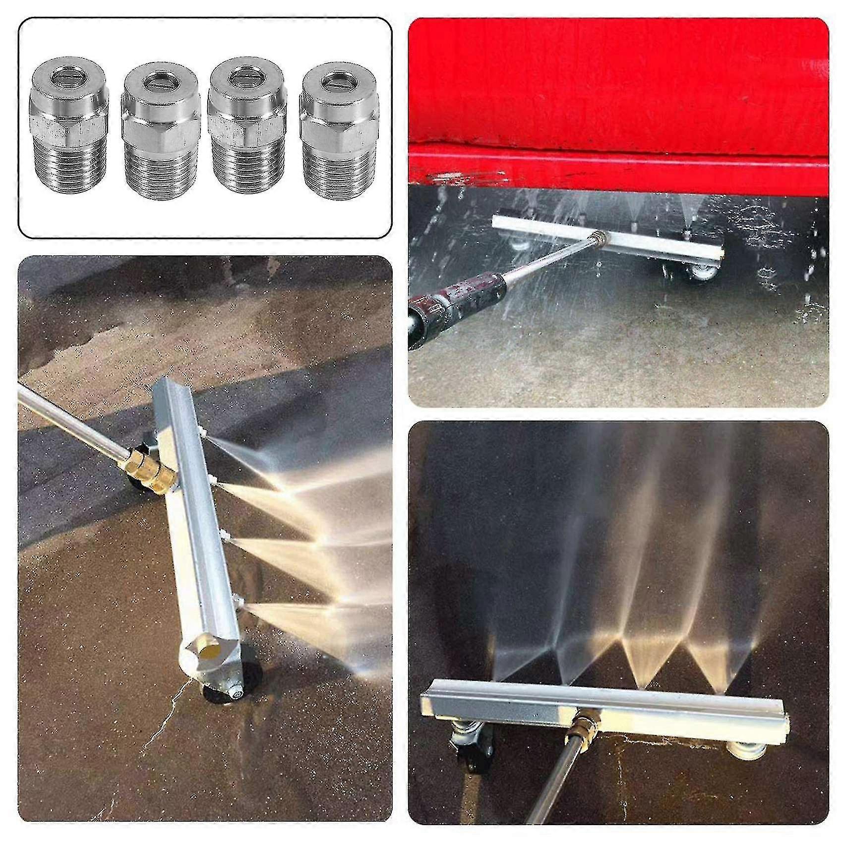 4 Pcs Pressure Washer Surface Nozzle Replacement Thread Type Spray Nozzle To Water Broom And Underc