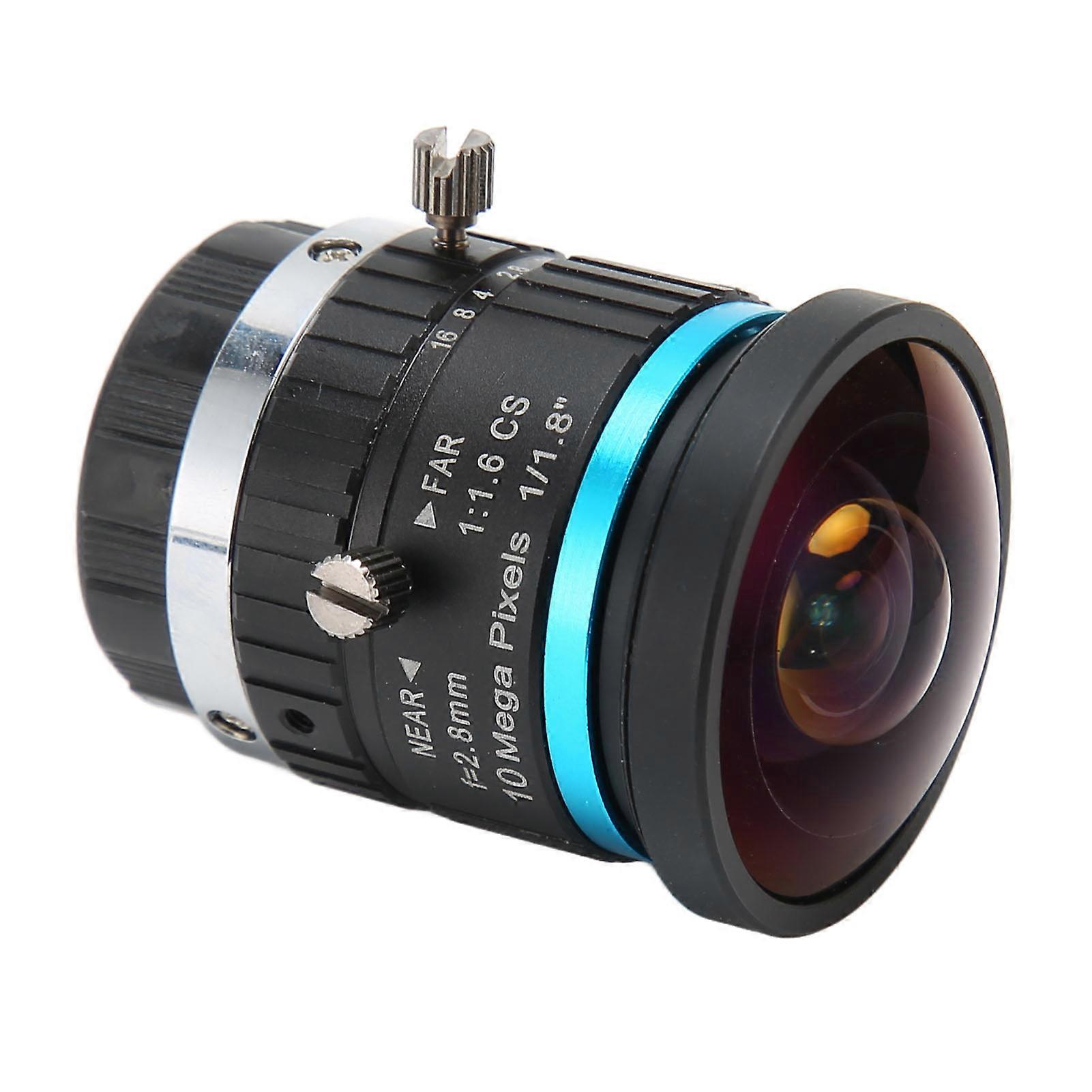 CS Mount 10MP 2.8mm Focal Length Lens Manual Iris Focus Low Distortion CCTV Lens for Security Industrial Camera
